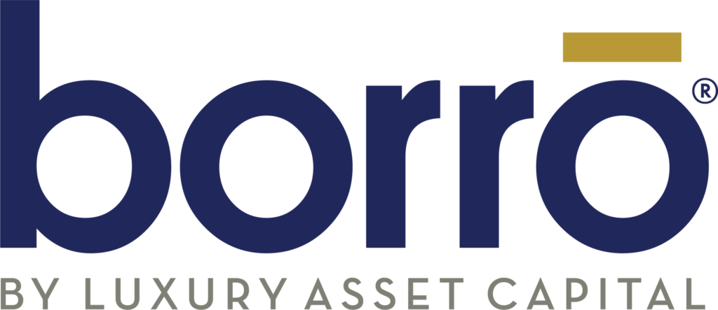 Brand logo for Bordo by Luxury Asset Capital: dark blue wordmark on black with a small gold rectangle and grey subtitle text.